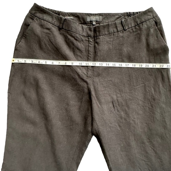 Talbots Womens Black 100% Linen Straight Leg Trouser with Elastic Waist Size 18w - Picture 5 of 14